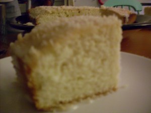 Blurry photo of cake.